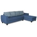 Raiden Damask L Shape 6 Seater Sofa Set with Center Table (Right Hand Side) (Blue)