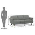 Adorn India Damian 3 Seater Sofa (Grey) (3 Year Warranty)
