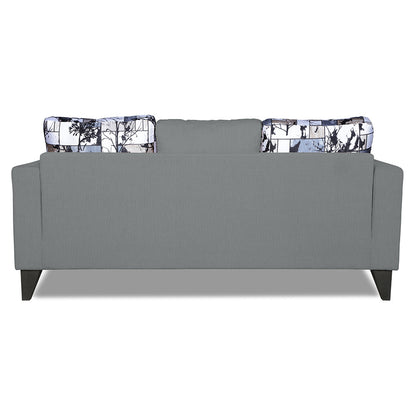 Adorn India Hallton Digitel Print Cushion 3 Seater Sofa (Grey)