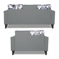 Adorn India Hallton Digitel Print Cushion 3+2 5 Seater Sofa Set (Grey) (3 Year Warranty)