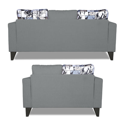 Adorn India Hallton Digitel Print Cushion 3-2 Five Seater Sofa Set (Grey)