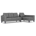 Adorn India Haddin Premium L Shape 6 Seater Sofa Set (Right Hand Side) (Grey)
