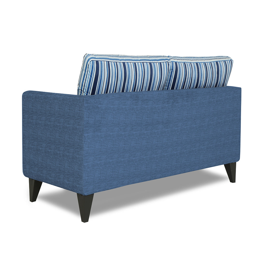 Adorn India Lawson Stripes 2 Seater Sofa (Blue)