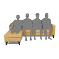 Adorn India Chandler Stripes L Shape 5 Seater Sofa Set LHS (Beige) (3 Year Warranty)