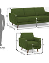 Adorn India Damian 3+1+1 5 Seater Sofa Set (Green)