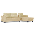 Adorn India Valencia Plus Bricks L Shape 6 Seater Sofa Set (Right Hand Side) (Beige)