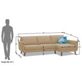 Adorn India Damian L Shape 6 Seater Sofa Set RHS (Beige) (3 Year Warranty)
