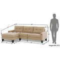 Adorn India Midas L Shape 6 Seater Sofa Set Left Hand Side (Beige) (3 Year Warranty)