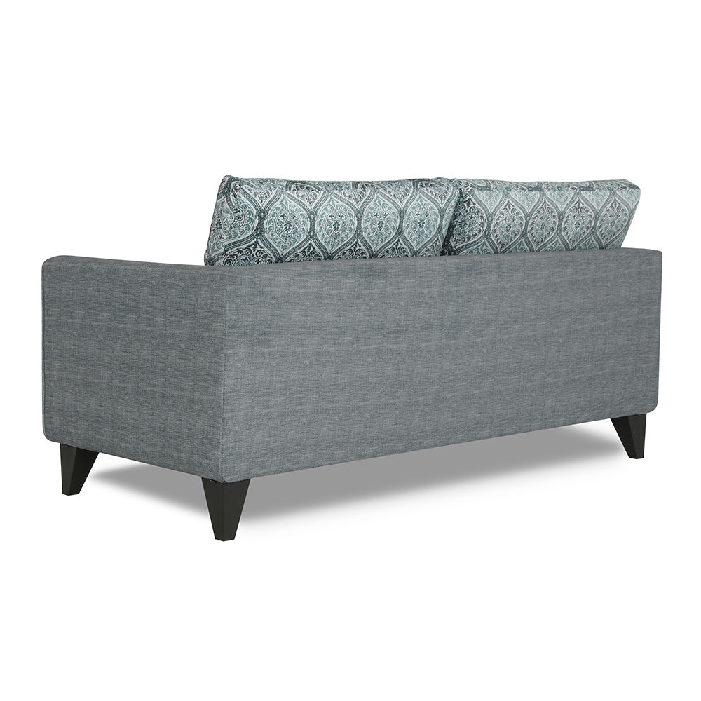 Adorn India Cortina Damask (3 Years Warranty) 3 Seater Sofa (Grey) Modern