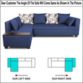Adorn India Mclain L Shape 6 Seater Sofa (Left Side Handle)(Blue)