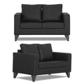 Adorn India Straight line Plus Leatherette 3+2 5 Seater Sofa Set (Black) (3 Year Warranty)