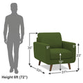 Adorn India Damian 1 Seater Sofa (Green) (3 Year Warranty)