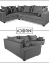 Adorn India Winston L Shape 5 Seater Sofa Set (Left Side) (Grey)