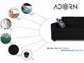 Adorn India Monteno Five Seater 3+2 Sofa Set (Black) (3 Year Warranty)
