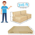 Adorn India Easy Alyn Plus Stripes 2 Seater Sofa Cum Bed (3x6) (Beige) (1 Year Warranty)