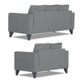 Adorn India Hallton Plain 3+2 5 Seater Sofa Set (Grey) (3 Year Warranty)