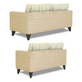 Adorn India Lawson Stripes 3+2 5 Seater Sofa Set with Centre Table (Beige)