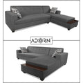 Adorn India Blazer L Shape 6 Seater Sofa Set (Right Side) (Grey)