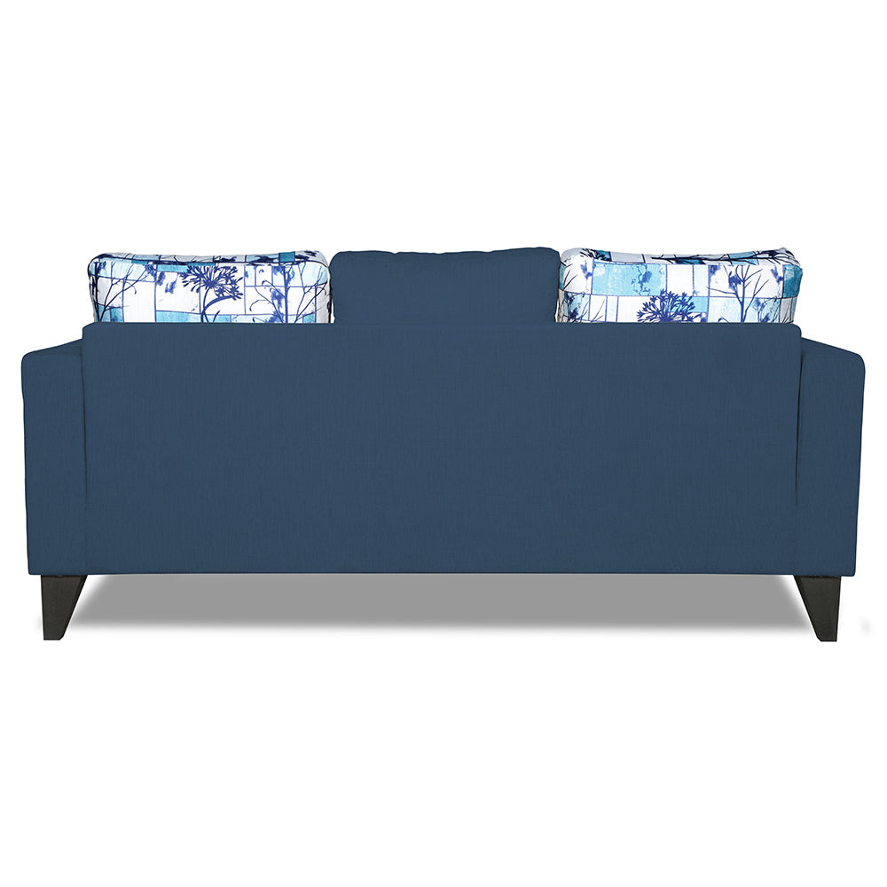 Adorn India Hallton Digitel Print Cushion 3 Seater Sofa (Blue)