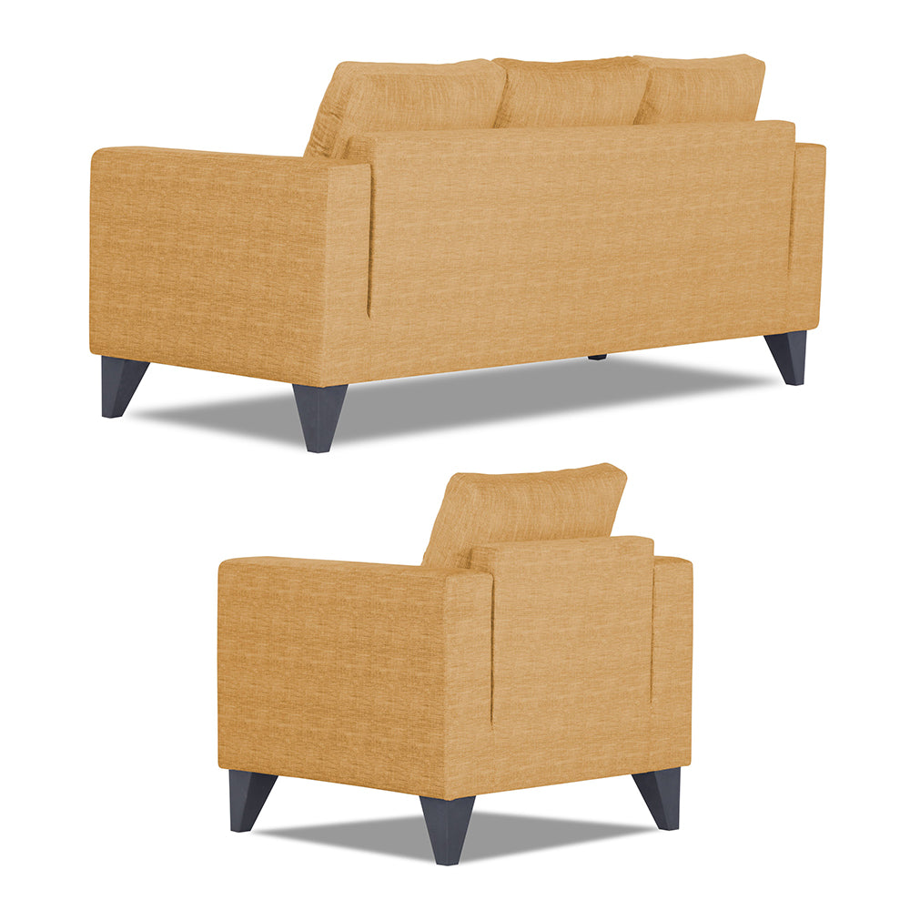 Adorn India Hallton Plain 3-1-1 Five Seater Sofa Set (Beige)