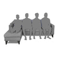 Adorn India Chandler Stripes L Shape 5 Seater Sofa Set LHS (Grey) (3 Year Warranty)