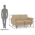 Adorn India Damian 2 Seater Sofa (Beige) (3 Year Warranty)