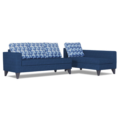 Adorn India Beetle Plus Bricks L Shape 6 Seater Sofa Set (Right Hand Side) (Blue)