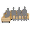 Adorn India Hallton Plain L Shape 6 Seater Sofa Set LHS (Beige) (3 Year Warranty)