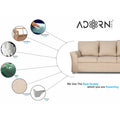Adorn India Alexia Three Seater Sofa (Beige)