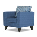 Adorn India Cortina Damask 1 Seater Sofa (Blue)
