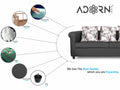 Adorn India Magnum 3 Seater Sofa (Dark Grey), Wood, Foam