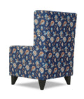 Adorn India Christopher 1 Seater Wing Chair Floral Print (Blue)