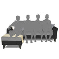 Adorn India Maddox L Shape 4 Seater Sofa Set Tufted Two Tone LHS (Grey & Black) (3 Year Warranty)