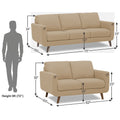 Adorn India Damian 3+2 5 Seater Sofa Set (Beige) (3 Year Warranty)