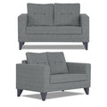 Adorn India Hallton Tufted 3-2-1 Six Seater Sofa Set (Grey) (3 Year Warranty)