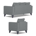 Adorn India Hallton Plain 3-1-1 5 Seater Sofa Set (Grey) (3 Year Warranty)