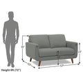 Adorn India Damian 2 Seater Sofa(Grey) (3 Year Warranty)
