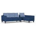 Adorn India Beetle Plus Stripes L Shape 6 Seater Sofa Set (Right Hand Side) (Blue) (3 Year Warranty)