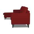 Adorn India Chandler Plain L Shape 4 Seater Wood Sofa Set (Maroon) (3 Year Warranty)