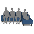 Adorn India Hallton Plain L Shape 6 Seater Sofa Set RHS (Blue) (3 Year Warranty)