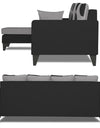 Adorn India Denver L Shape 5 Seater Sofa Set (Left Hand Side) (Grey & Black)