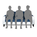 Adorn India Ashley Plain Leatherette Fabric 3 Seater Sofa (Blue & White) (3 Year Warranty)