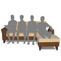 Adorn India Maddox L Shape 4 Seater Sofa Set Tufted Two Tone RHS (Brown & Beige) (3 Year Warranty)