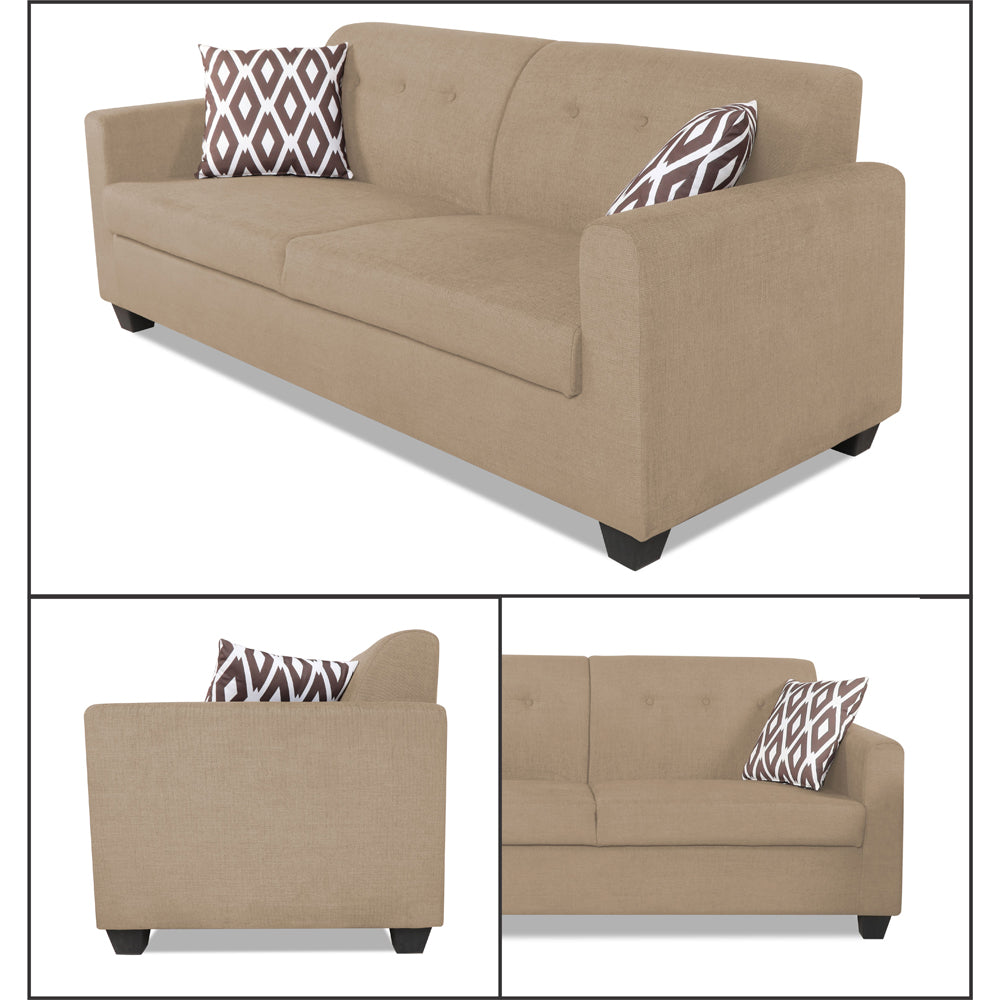 Adorn India Blazer Plus 3 Seater Sofa (Beige)