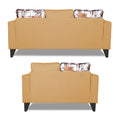 Adorn India Hallton Digitel Print Cushion 3+2 5 Seater Sofa Set (Beige) (3 Year Warranty)