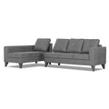 Adorn India Haddin Premium L Shape 6 Seater Sofa Set (Left Hand Side) (Grey)