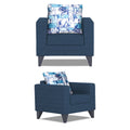 Adorn India Hallton Digitel Print Cushion 3+2+1 6 Seater Sofa Set (Blue) (3 Year Warranty)