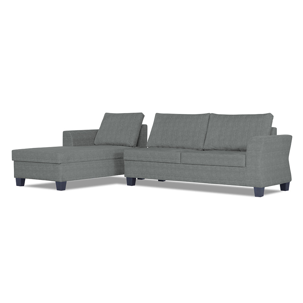 Adorn India Alexia Plus Decent L Shape 6 Seater Sofa Set (Left Hand Side) (Grey)