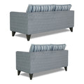 Adorn India Lawson Stripes 3+2 5 Seater Sofa Set with Centre Table (Grey)