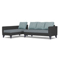 Adorn India Beetle Plus Blossom L Shape 6 Seater Sofa Set (Left Hand Side) (Black & Grey) (3 Year Warranty)
